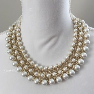 New Lulu’s Golden Twist Layered Pearl Collar Necklace | Woven Romantic Vibe